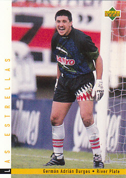 German Adrian Burgos River Plate 1995 Upper Deck Futbol Argentina Las Estrellas #169